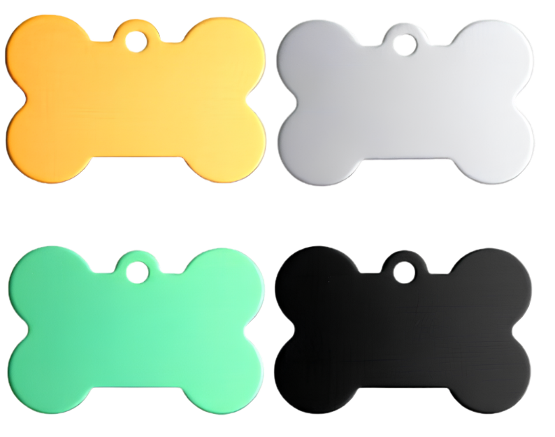 Bone Shaped Doggy Tags {Black}
